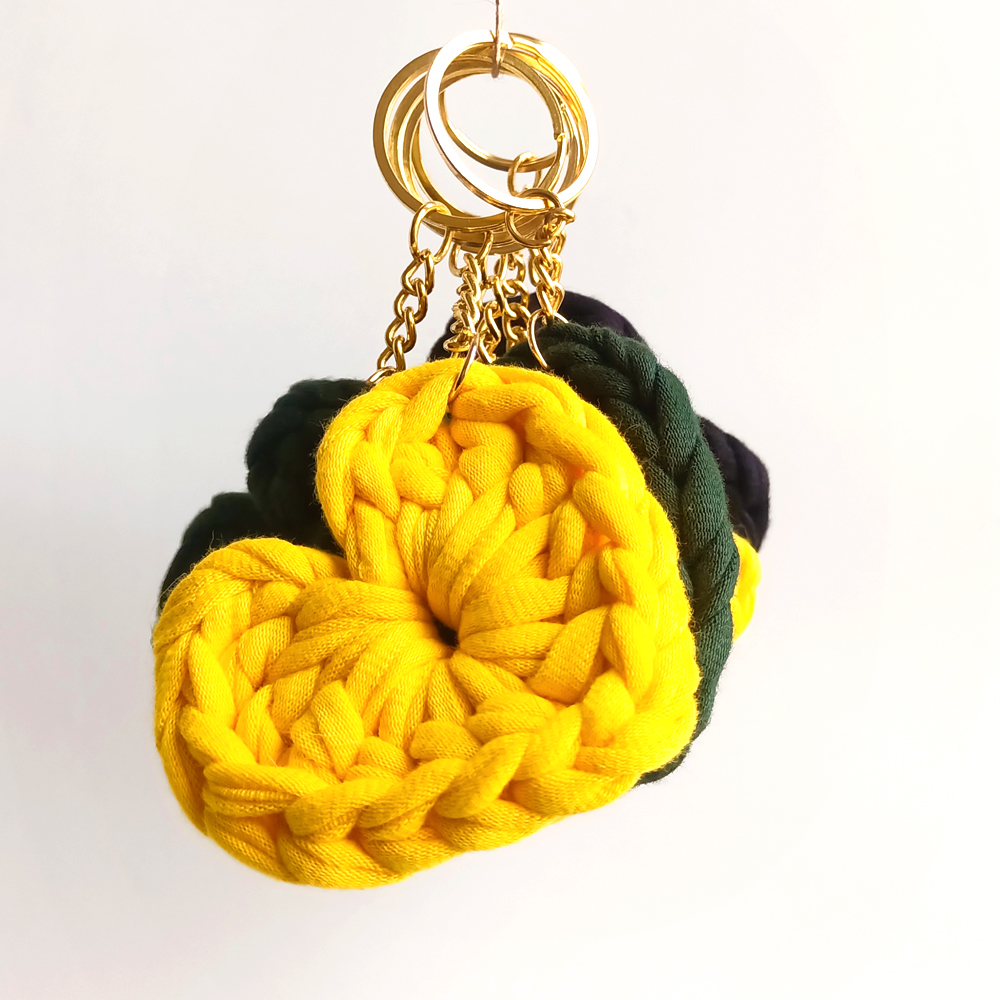 Yellow Crochet keychain